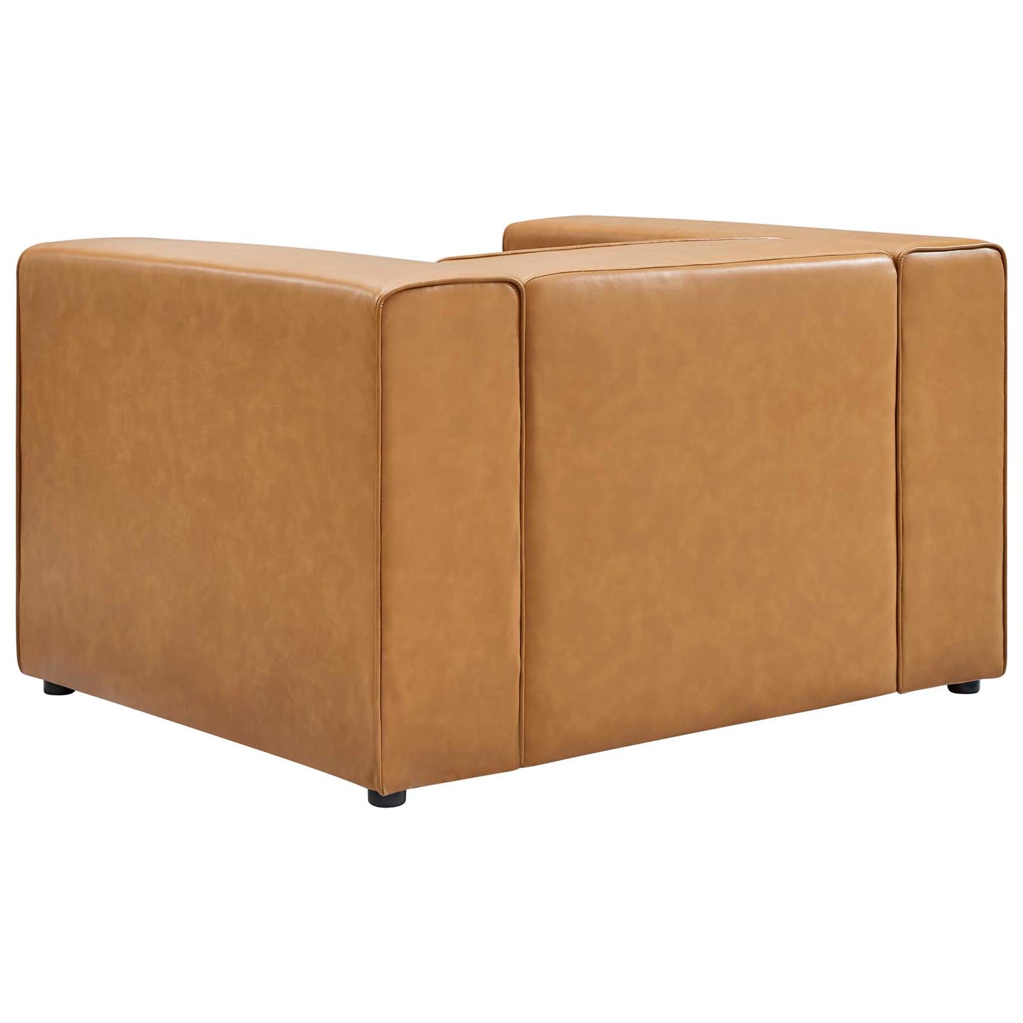 Mingle Vegan Leather Sofa and Armchair Set, Faux Vegan Leather, Tan, 20536
