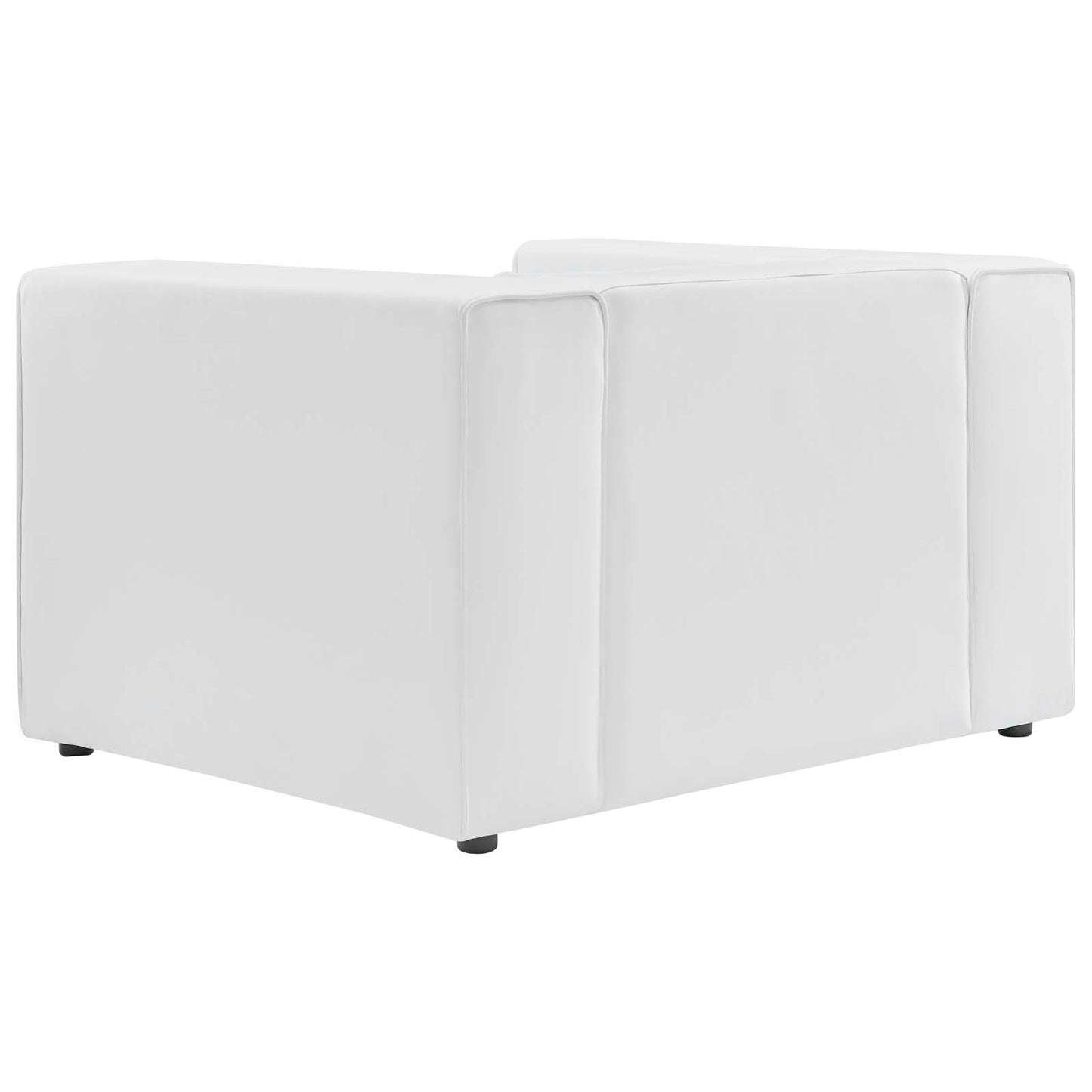 Mingle Vegan Leather Sofa and Armchair Set, Faux Vegan Leather, White, 20537
