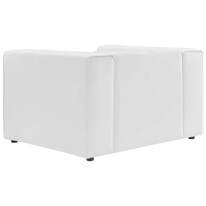 Mingle Vegan Leather Sofa and Armchair Set, Faux Vegan Leather, White, 20537