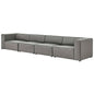 Mingle Vegan Leather 4-Piece Sectional Sofa, Faux Vegan Leather, Grey Gray, 20538