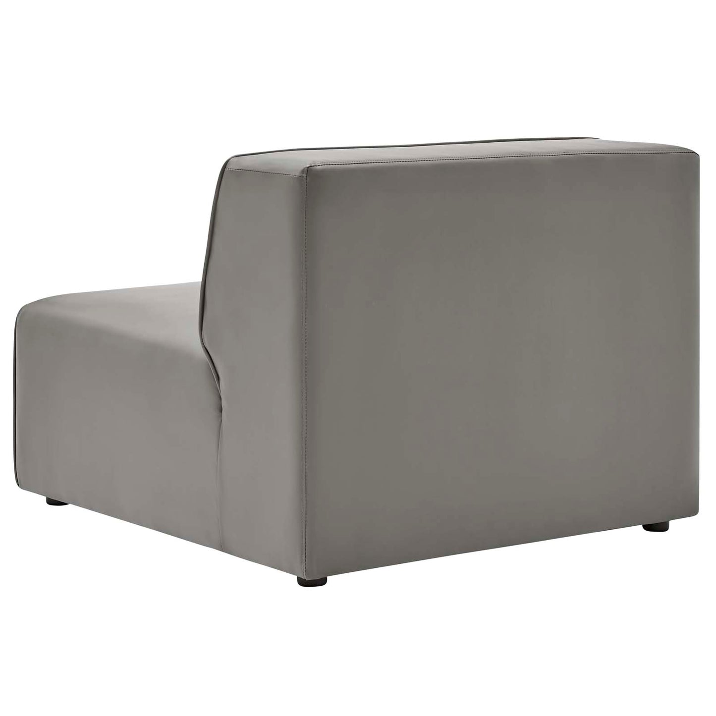 Mingle Vegan Leather 4-Piece Sectional Sofa, Faux Vegan Leather, Grey Gray, 20538