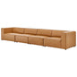 Mingle Vegan Leather 4-Piece Sectional Sofa, Faux Vegan Leather, Tan, 20539