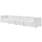 Mingle Vegan Leather 4-Piece Sectional Sofa, Faux Vegan Leather, White, 20540