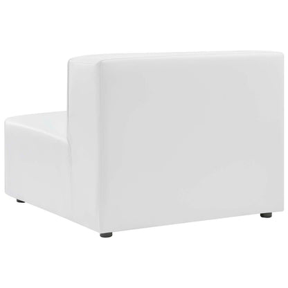 Mingle Vegan Leather 4-Piece Sectional Sofa, Faux Vegan Leather, White, 20540