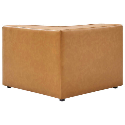 Mingle Vegan Leather 5-Piece Sectional Sofa, Faux Vegan Leather, Tan, 20545