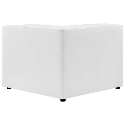 Mingle Vegan Leather 5-Piece Sectional Sofa, Faux Vegan Leather, White, 20546
