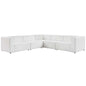 Mingle Vegan Leather 5-Piece Sectional Sofa, Faux Vegan Leather, White, 20546