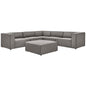 Mingle Vegan Leather 7-Piece Furniture Set, Faux Vegan Leather, Grey Gray, 20547