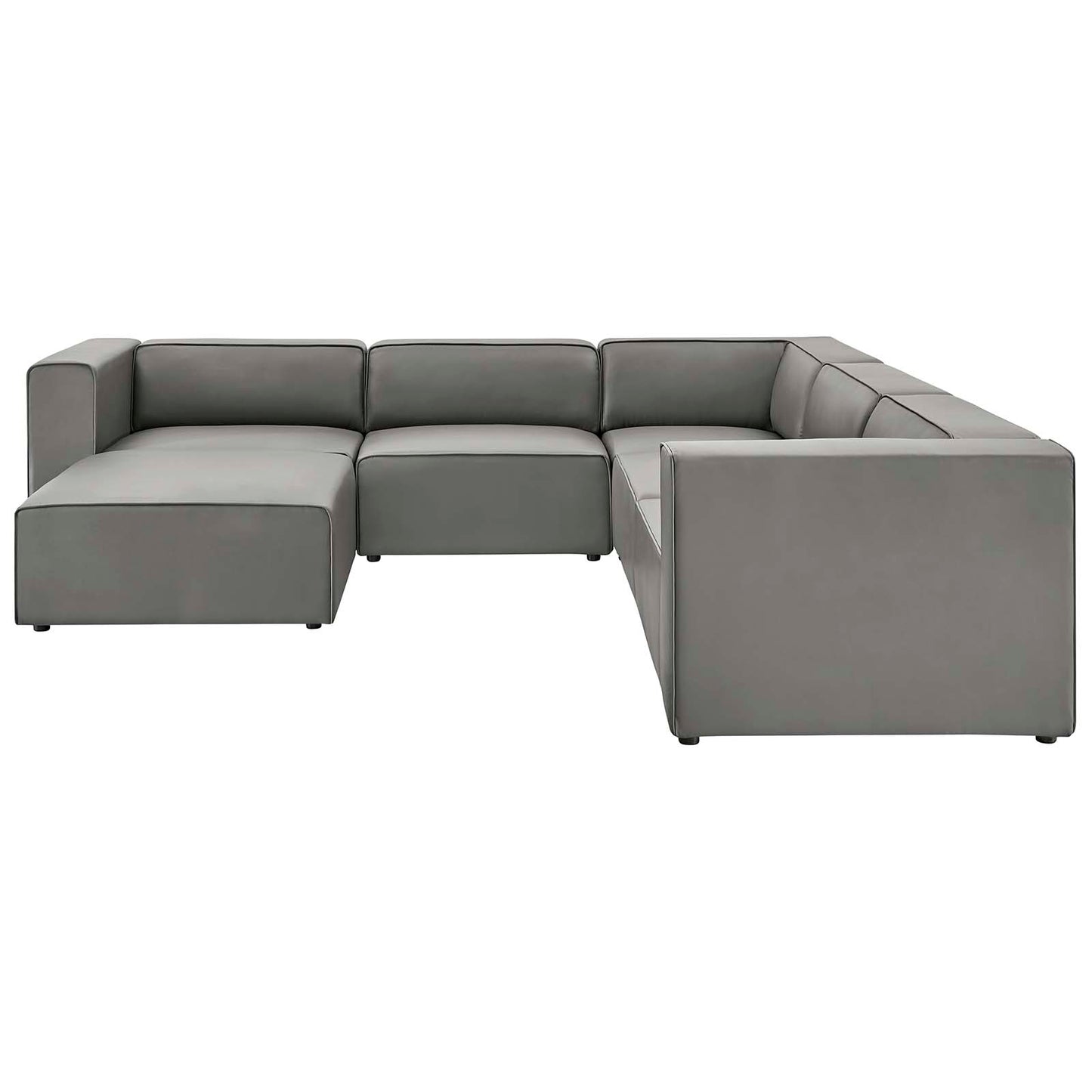Mingle Vegan Leather 7-Piece Furniture Set, Faux Vegan Leather, Grey Gray, 20547