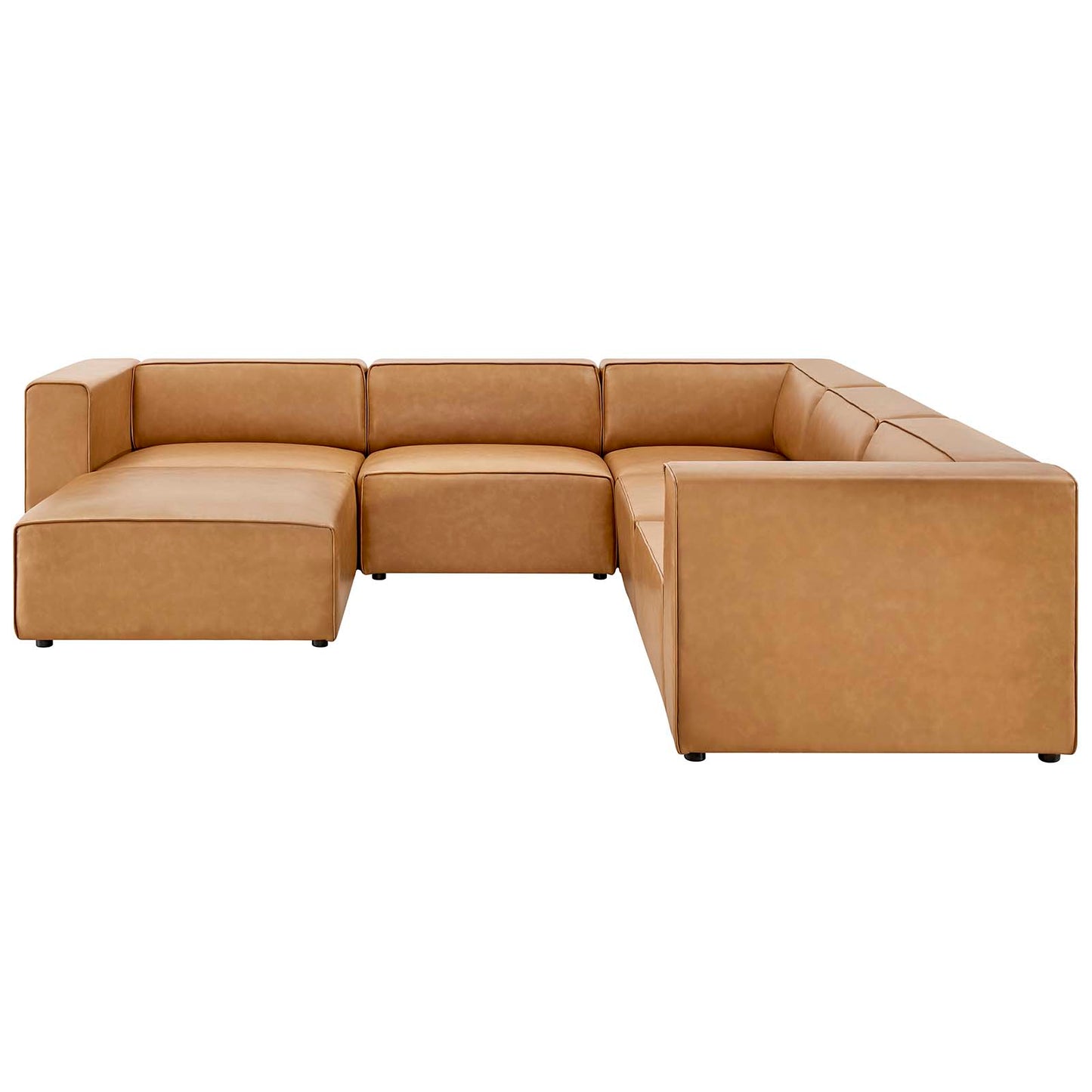 Mingle Vegan Leather 7-Piece Furniture Set, Faux Vegan Leather, Tan, 20548