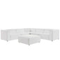 Mingle Vegan Leather 7-Piece Furniture Set, Faux Vegan Leather, White, 20549