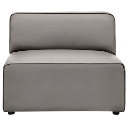 Mingle Vegan Leather 7-Piece Sectional Sofa, Faux Vegan Leather, Grey Gray, 20550