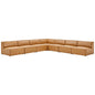 Mingle Vegan Leather 7-Piece Sectional Sofa, Faux Vegan Leather, Tan, 20551