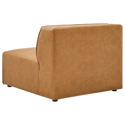 Mingle Vegan Leather 7-Piece Sectional Sofa, Faux Vegan Leather, Tan, 20551