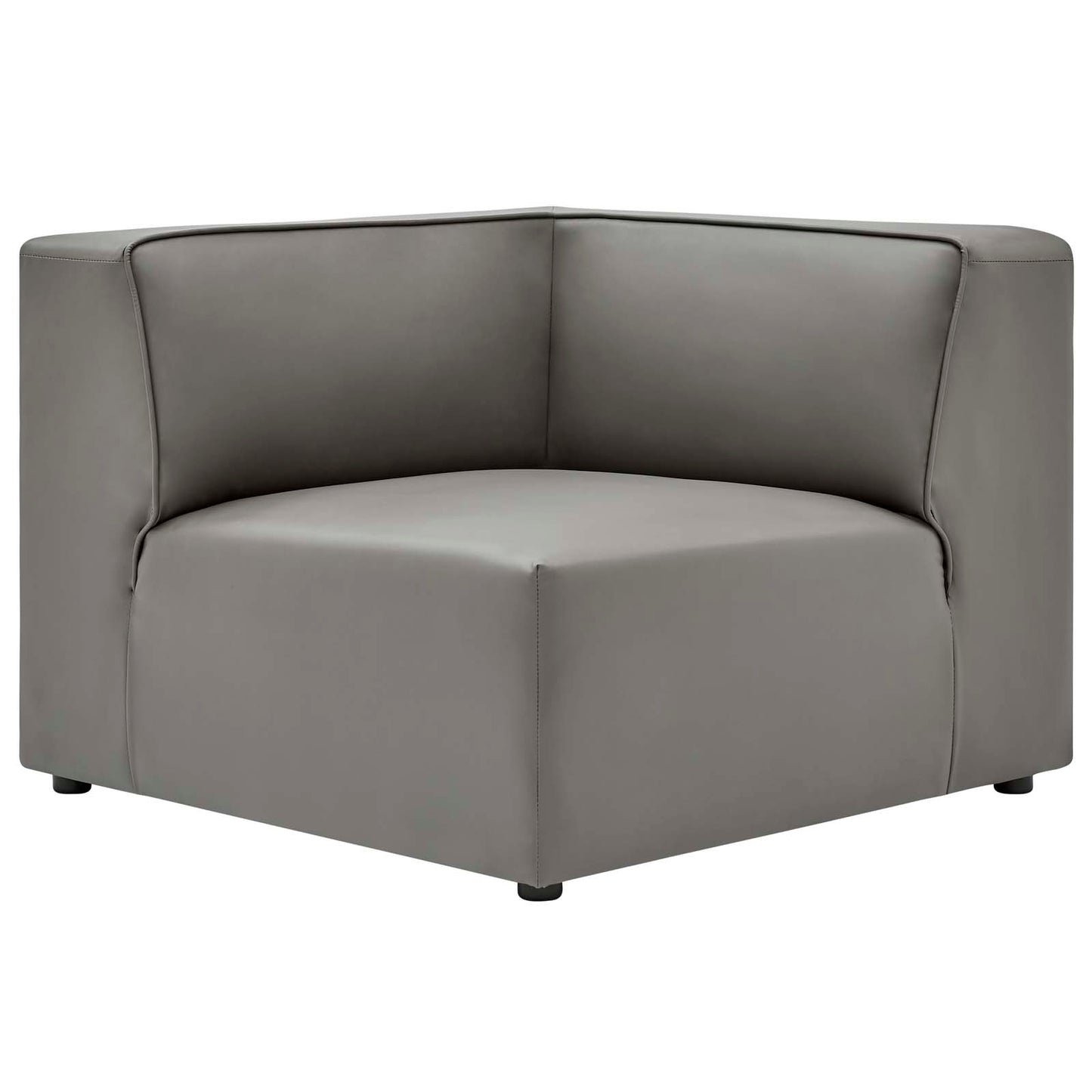Mingle Vegan Leather 7-Piece Sectional Sofa, Faux Vegan Leather, Grey Gray, 20553