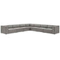 Mingle Vegan Leather 7-Piece Sectional Sofa, Faux Vegan Leather, Grey Gray, 20553