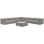 Mingle Vegan Leather 8-Piece Sectional Sofa Set, Faux Vegan Leather, Grey Gray, 20556