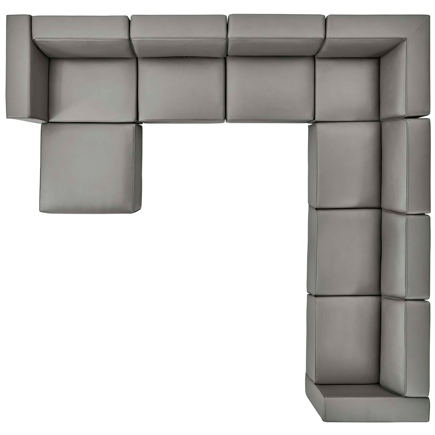 Mingle Vegan Leather 8-Piece Sectional Sofa Set, Faux Vegan Leather, Grey Gray, 20556