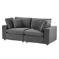 Commix Down Filled Overstuffed Performance Velvet Loveseat, Velvet, Grey Gray, 20562