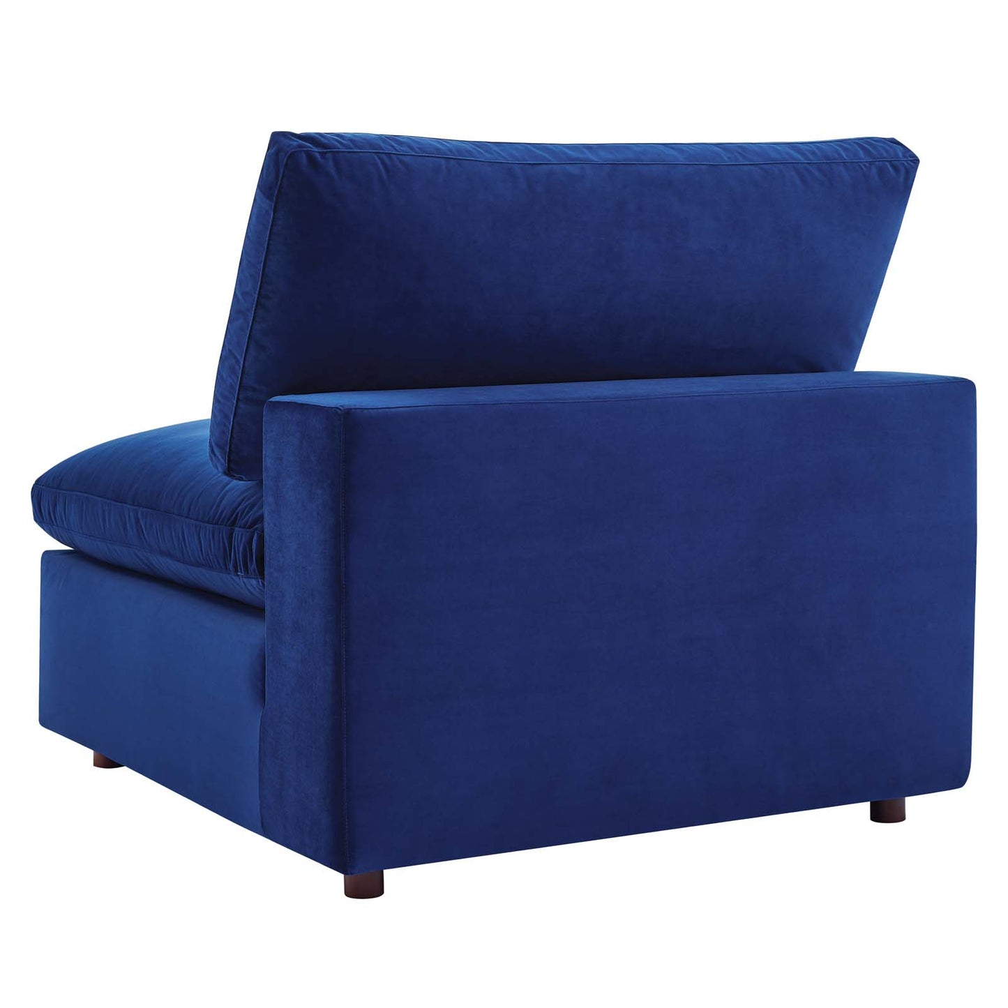 Commix Down Filled Overstuffed Performance Velvet 4-Piece Sectional Sofa, Velvet, Blue Navy, 20578