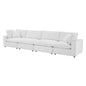 Commix Down Filled Overstuffed Performance Velvet 4-Seater Sofa, Velvet, White, 20586