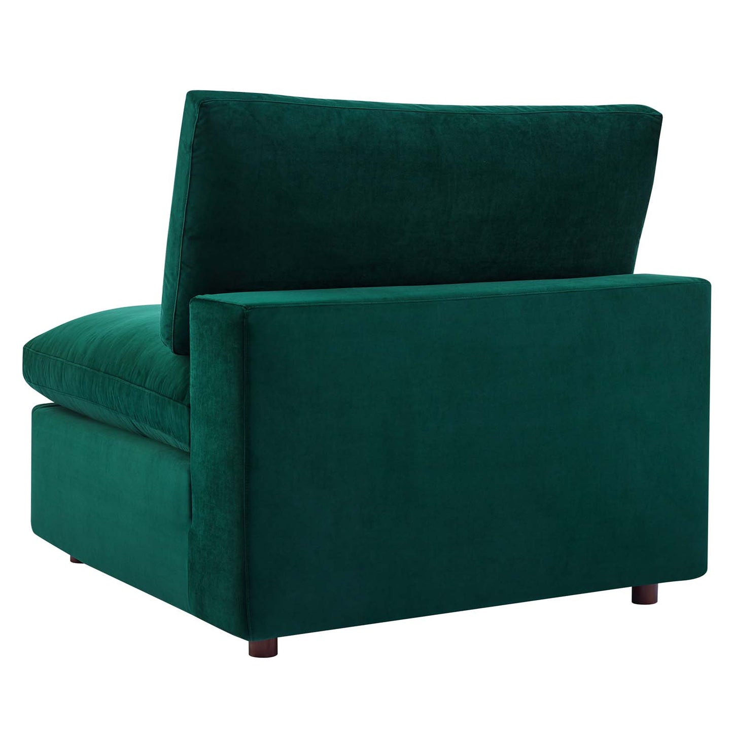 Commix Down Filled Overstuffed Performance Velvet 5-Piece Sectional Sofa, Velvet, Green, 20589