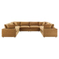 Commix Down Filled Overstuffed Performance Velvet 	8-Piece Sectional Sofa, Velvet, Brown, 20629