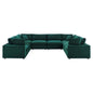 Commix Down Filled Overstuffed Performance Velvet 	8-Piece Sectional Sofa, Velvet, Green, 20631