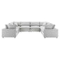 Commix Down Filled Overstuffed Performance Velvet 	8-Piece Sectional Sofa, Velvet, Light Grey Gray, 20633