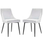 Viscount Vegan Leather Dining Chairs - Set of 2, Faux Vegan Leather, Black White, 20638