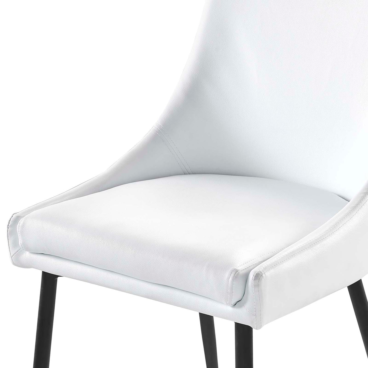 Viscount Vegan Leather Dining Chairs - Set of 2, Faux Vegan Leather, Black White, 20638