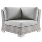 Conway Outdoor Patio Wicker Rattan Corner Chair, Rattan, Wicker, Grey Gray, 23328