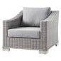Conway Outdoor Patio Wicker Rattan Armchair, Rattan, Wicker, Grey Gray, 23336