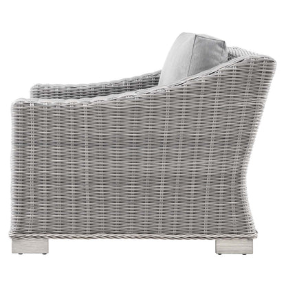 Conway Outdoor Patio Wicker Rattan Armchair, Rattan, Wicker, Grey Gray, 23336