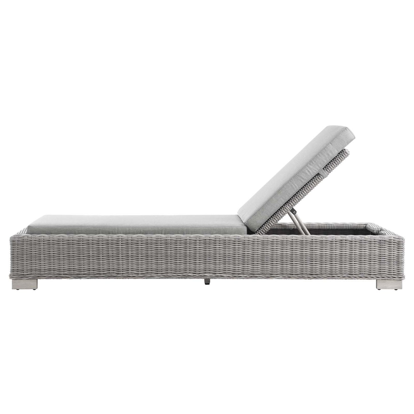 Conway Outdoor Patio Wicker Rattan Chaise Lounge, Rattan, Wicker, Grey Gray, 23348