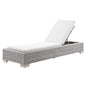Conway Outdoor Patio Wicker Rattan Chaise Lounge, Rattan, Wicker, Light Grey Gray White, 23351