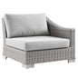 Conway Outdoor Patio Wicker Rattan Right-Arm Chair, Rattan, Wicker, Grey Gray, 23360