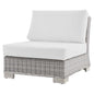 Conway Outdoor Patio Wicker Rattan Armless Chair, Rattan, Wicker, Light Grey Gray White, 23367