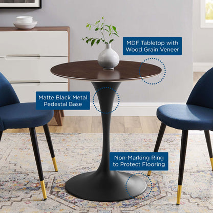 Lippa 28" Wood Dining Table, Wood, Black Dark Brown, 20639
