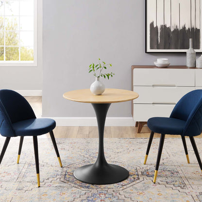 Lippa 28" Wood Dining Table, Wood, Balck Brown Natural, 20640