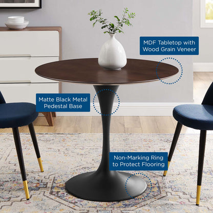 Lippa 36" Wood Dining Table, Wood, Black Dark Brown, 20641