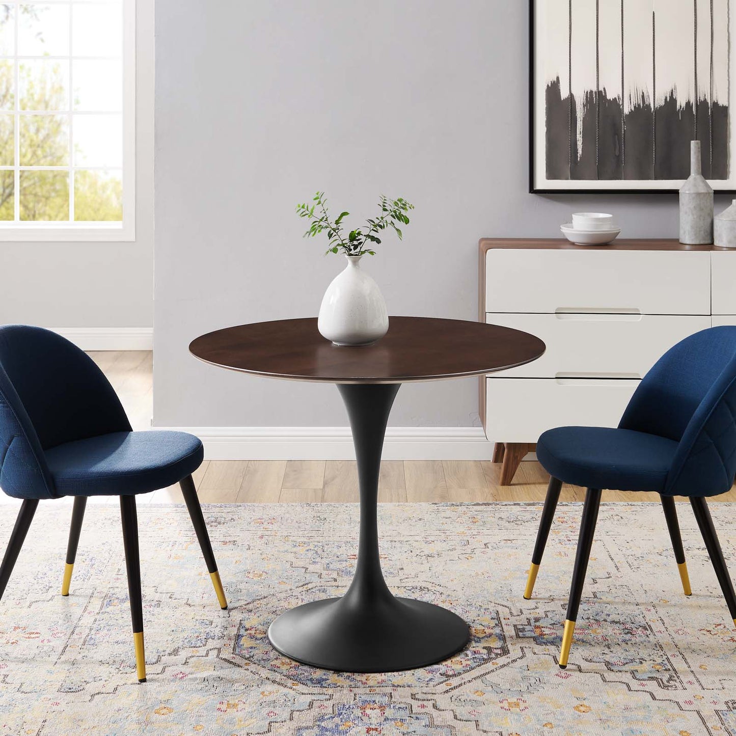 Lippa 36" Wood Dining Table, Wood, Black Dark Brown, 20641