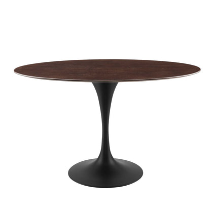 Lippa 48" Wood Oval Dining Table, Wood, Black Dark Brown, 20643