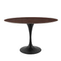 Lippa 48" Wood Oval Dining Table, Wood, Black Dark Brown, 20643
