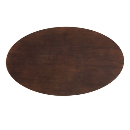Lippa 48" Wood Oval Dining Table, Wood, Black Dark Brown, 20643