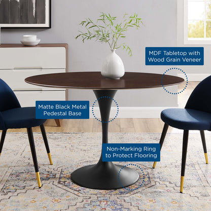 Lippa 48" Wood Oval Dining Table, Wood, Black Dark Brown, 20643