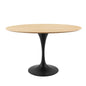 Lippa 48" Wood Oval Dining Table, Wood, Balck Brown Natural, 20644