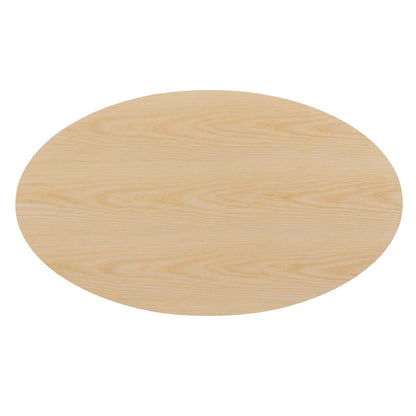 Lippa 48" Wood Oval Dining Table, Wood, Balck Brown Natural, 20644