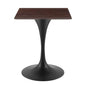 Lippa 24" Wood Square Dining Table, Wood, Black Dark Brown, 20645