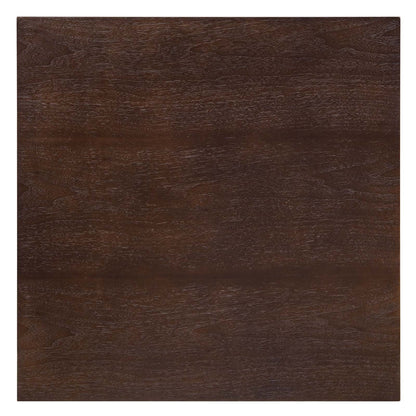 Lippa 24" Wood Square Dining Table, Wood, Black Dark Brown, 20645